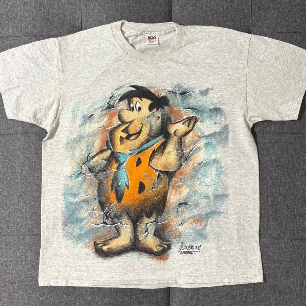 Vintage 1994 Fred Flinstone Wraparound T Shirt XL Single Stitch USA Graphic